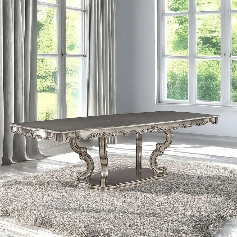 Ariadne - Dining Table With Pedestal - Antique Platinum by Unique Piece Furniture