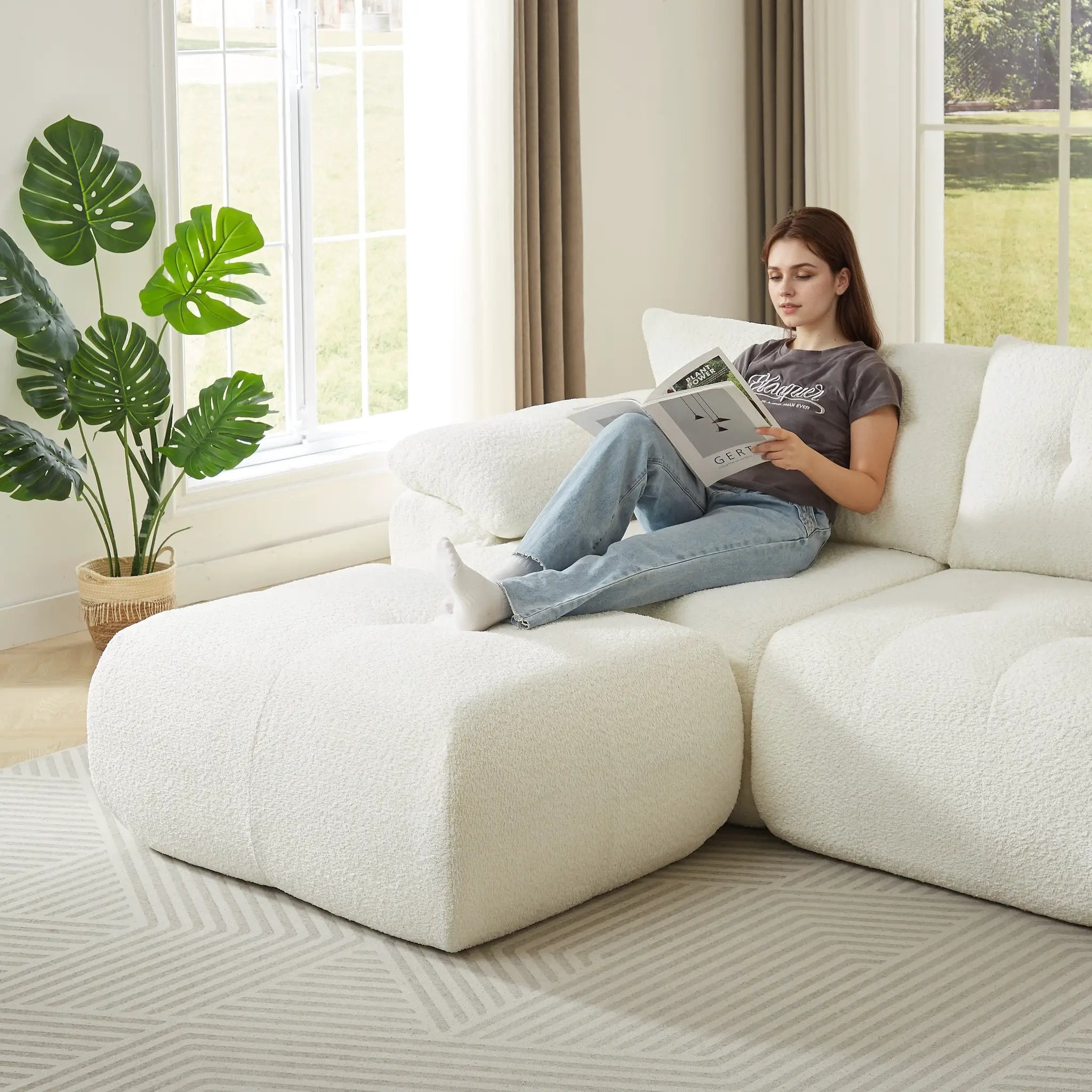 115'' Large Modern 3-Seater Sofa by HouseOfZazla