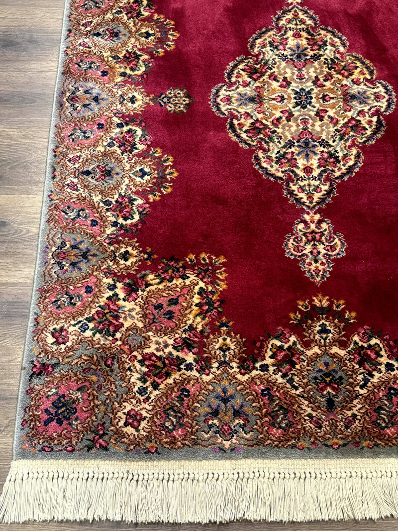 Karastan Rug 4x6 Red Medallion Kirman #762, Wool Vintage Original 700 Series by Jewel Rugs