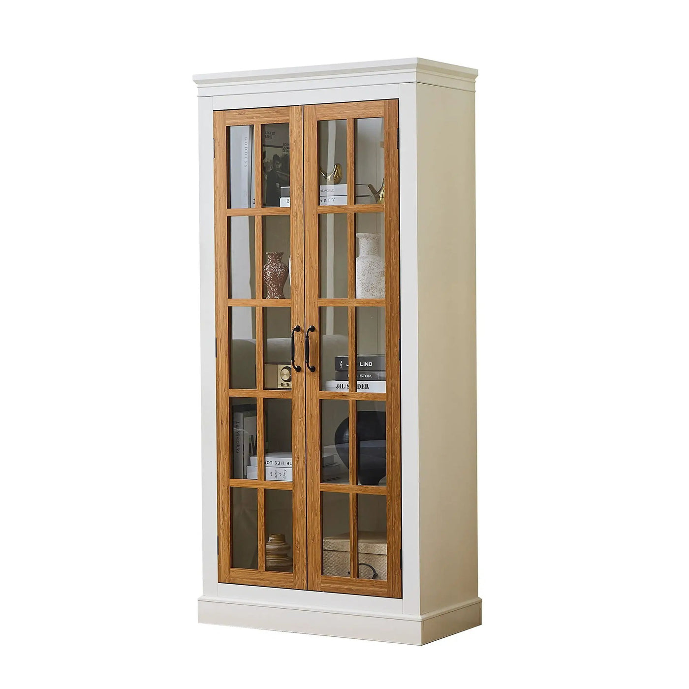 Rustic Style Display Cabinet With Glass Doors For Collectibles by HouseOfZazla