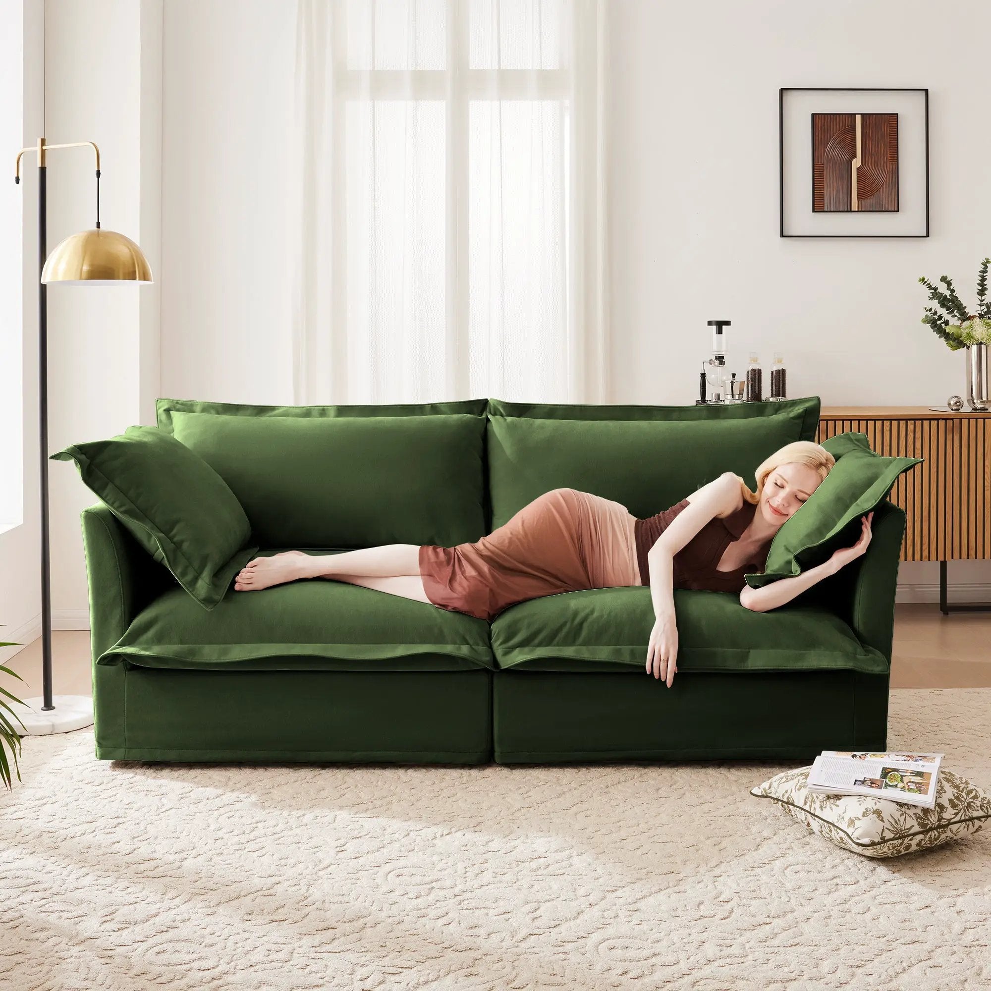 Modern Slipcovered 2-Seat Sofa by HouseOfZazla