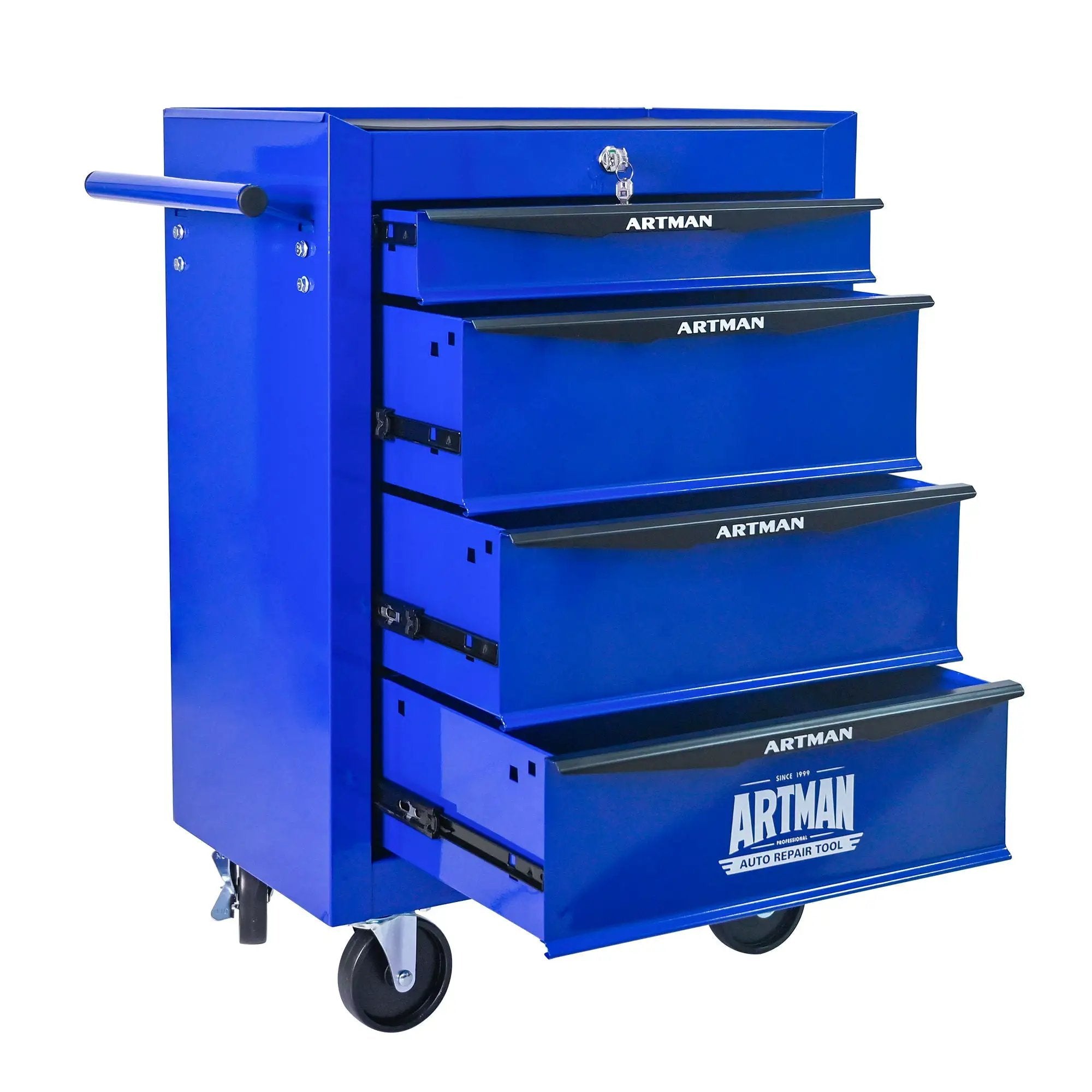 Rolling Metal Tool Chest With Drawers, Steel Storage Cabinet With Ball Bearing Slides by HouseOfZazla