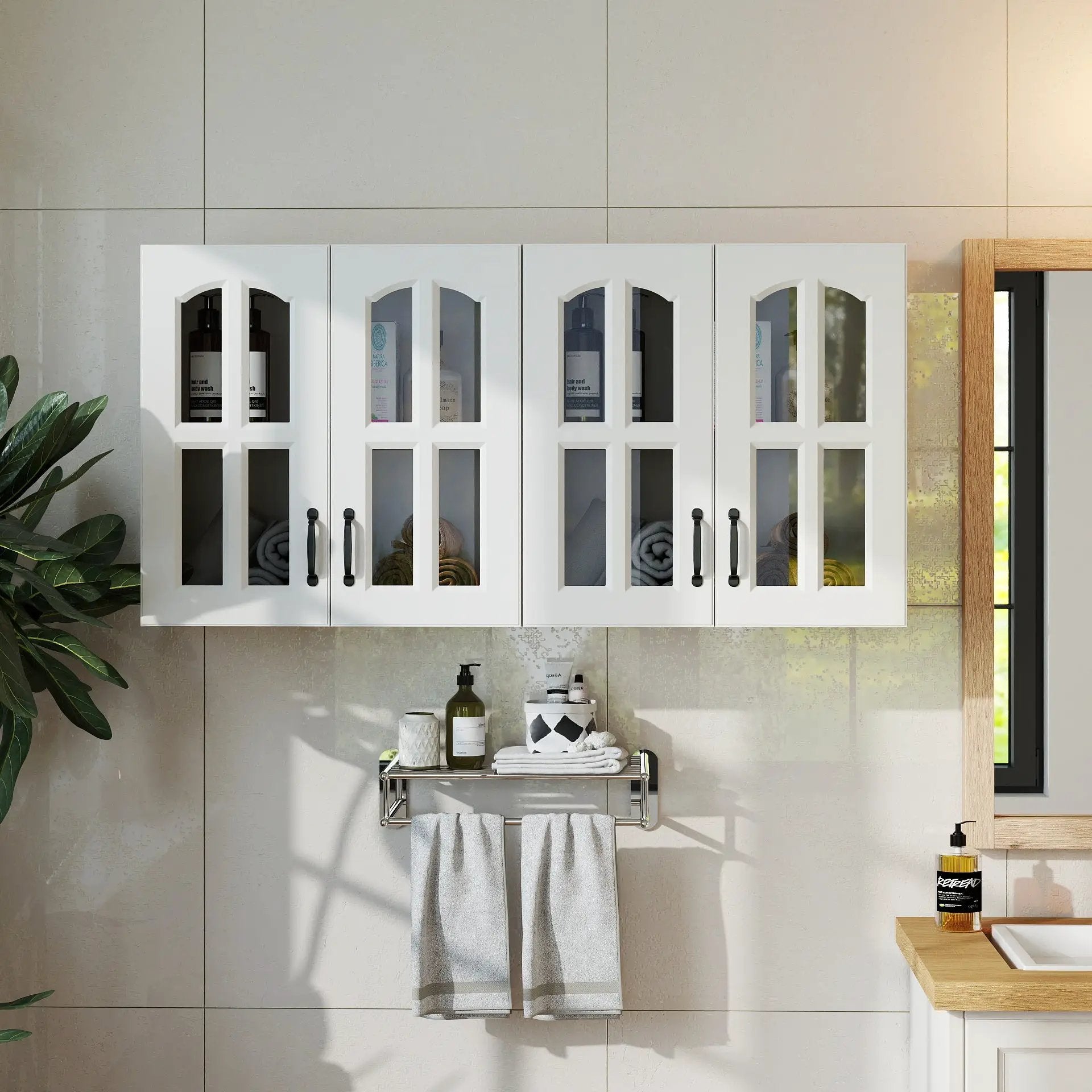 Wall Cabinet with Glass Door and Adjustable Shelves by HouseOfZazla