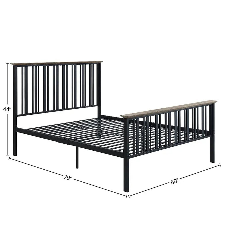 Zudora - Full Bed - Antique Oak & Black by Unique Piece Furniture
