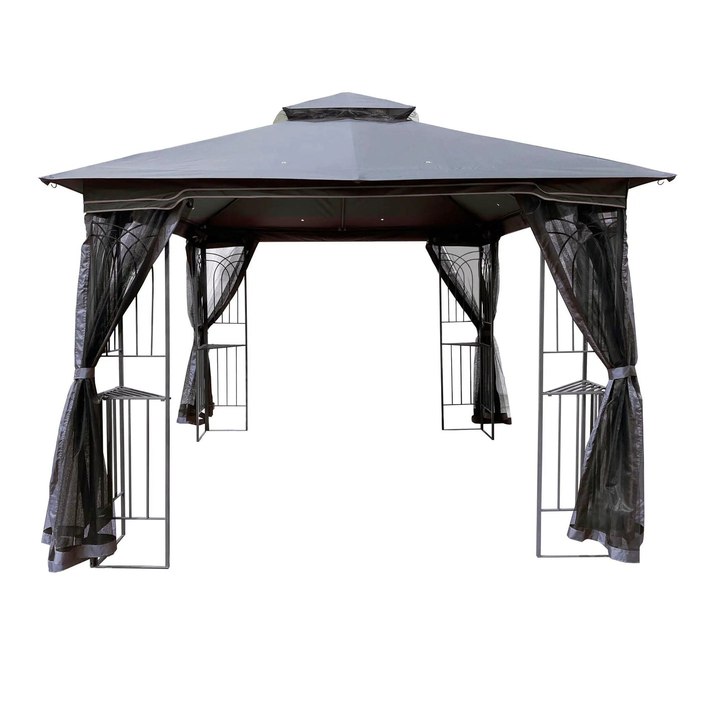 Patio Gazebo Tent With Ventilated Double Roof And Mosquito Net by Unique Piece Furniture