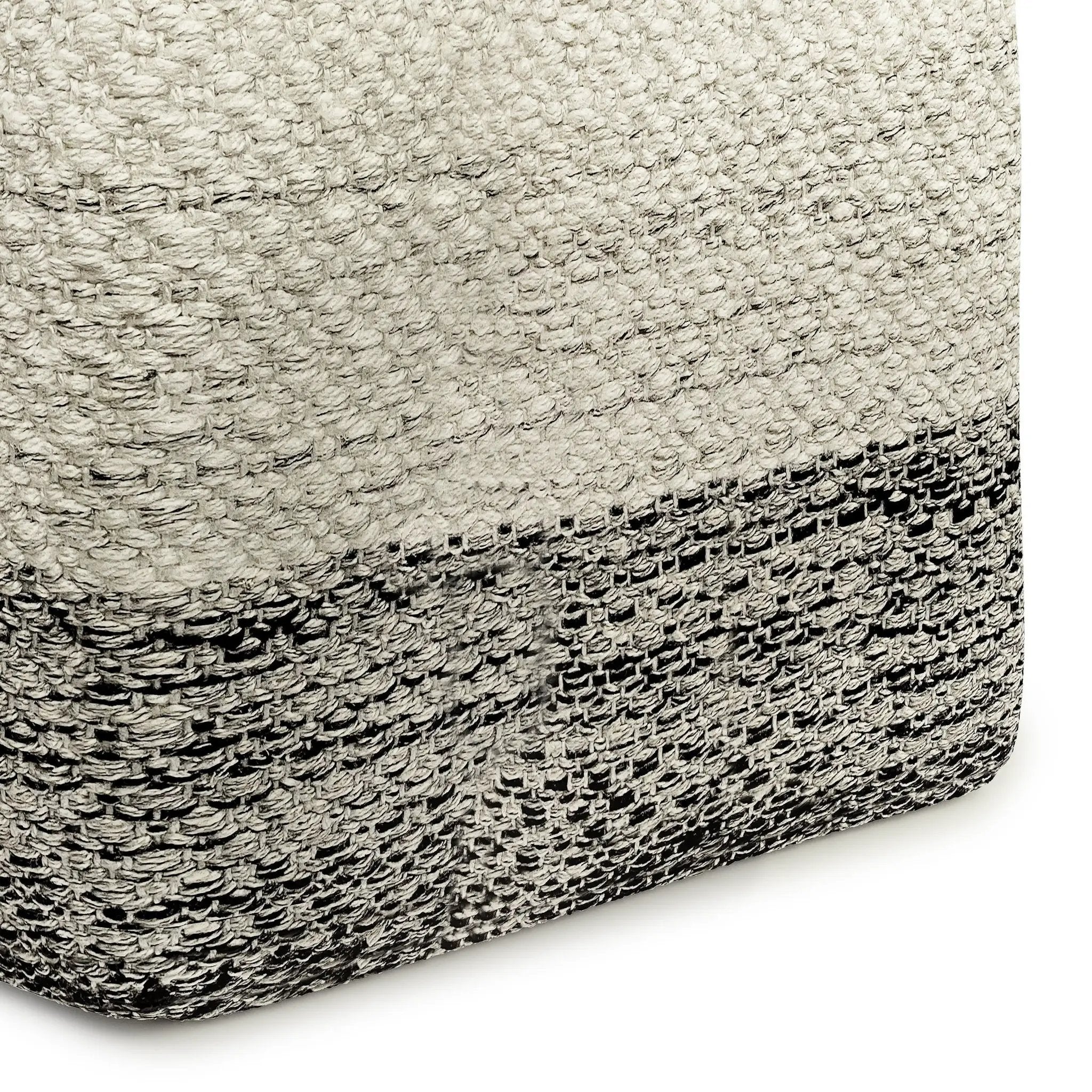 Macie - Square Woven Outdoor / Indoor Pouf - Gray / White by Unique Piece Furniture