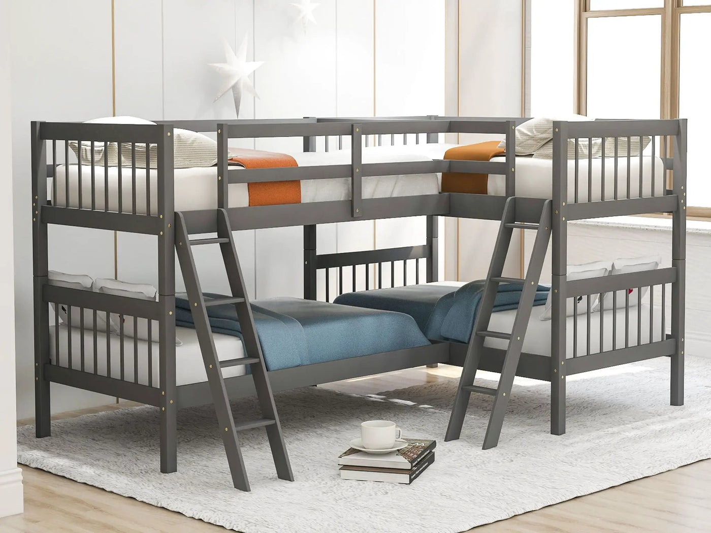 L Shaped Bunk Bed With Ladder by Unique Piece Furniture