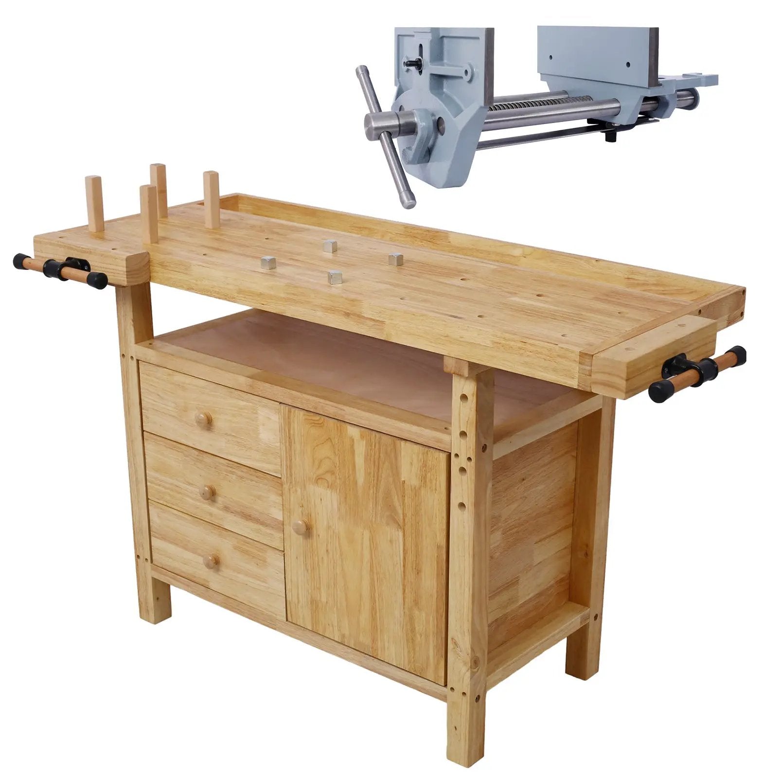 Wood Workbench - Wooden Workbench for Garage Workshop by HouseOfZazla