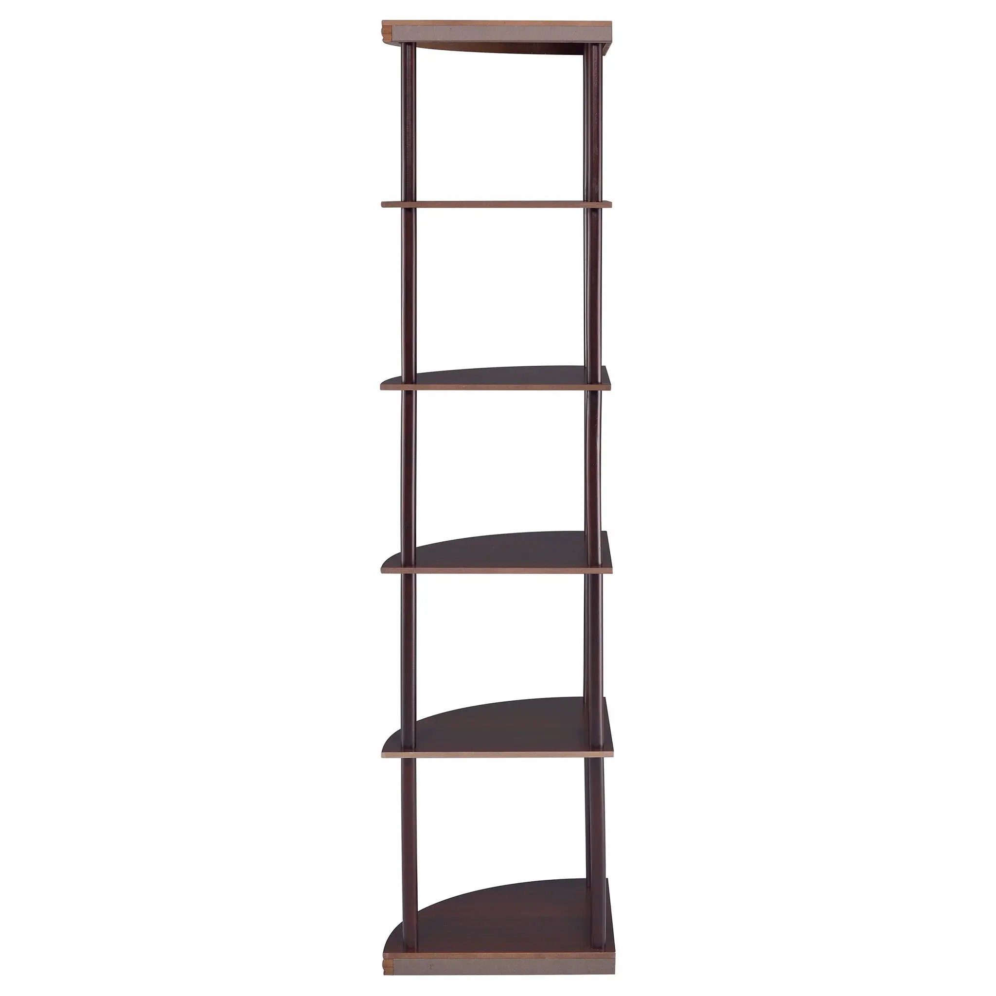 Bonwick 72-inch 5-shelf Corner Bookshelf Cappuccino by Unique Piece Furniture