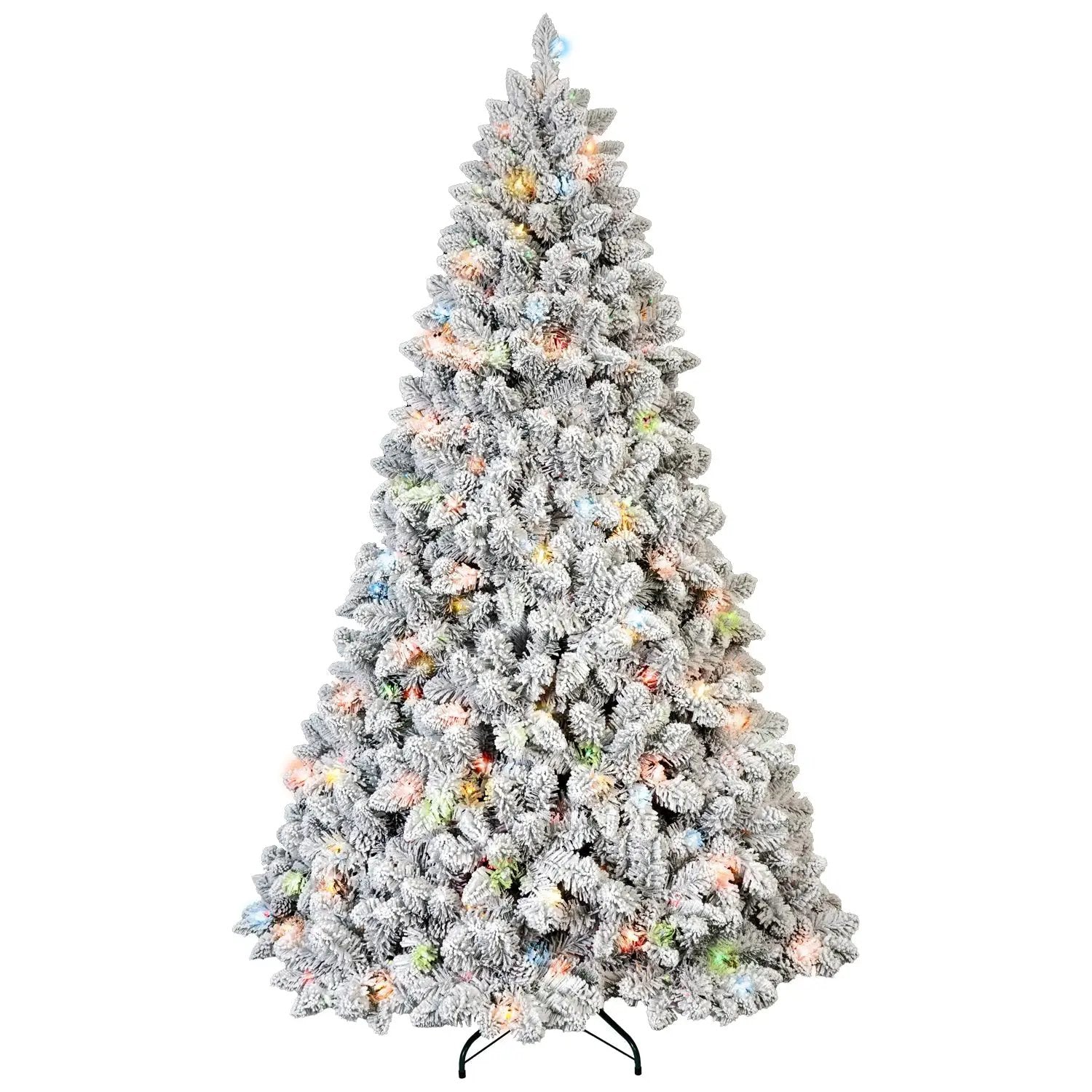 7FT Flocked Christmas Tree with 500 Colorful UL Lights by HouseOfZazla