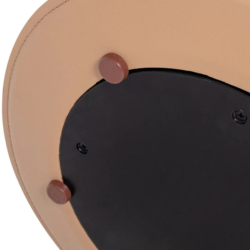 Mode - Leatherette Round C-Shaped Sofa Side Table - Saddle Brown by HouseOfZazla