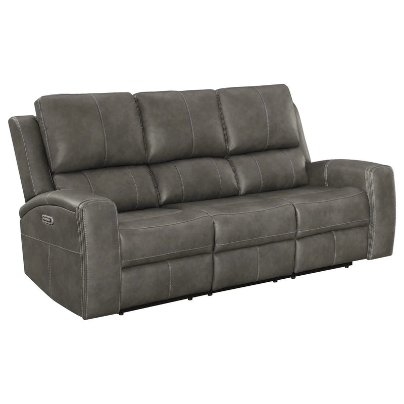 Brickston 3-piece Triple Power Reclining Sofa Set Charcoal by Unique Piece Furniture