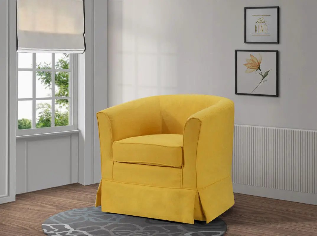 Tucker - Woven Fabric Swivel Barrel Chair by HouseOfZazla