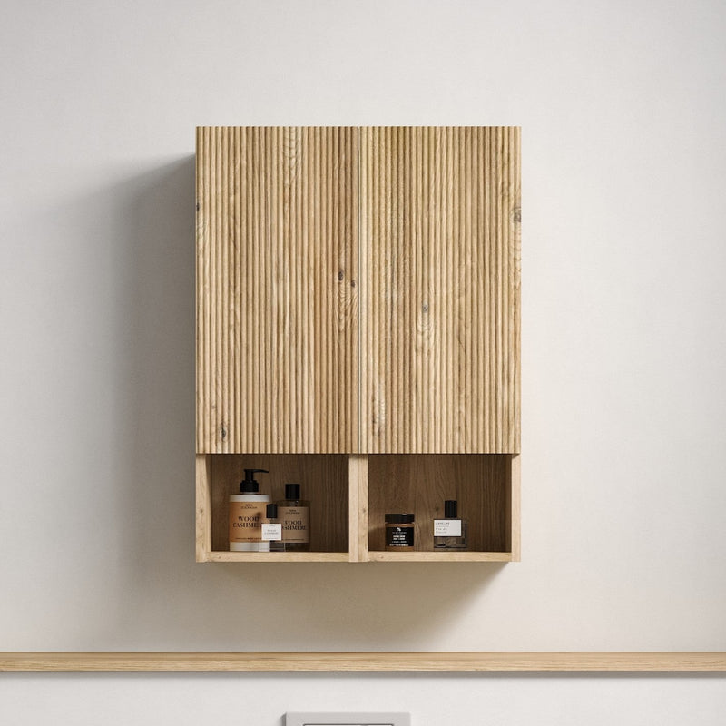 Abay Home Chic Striped Texture Bathroom Storage Cabinet by HouseOfZazla