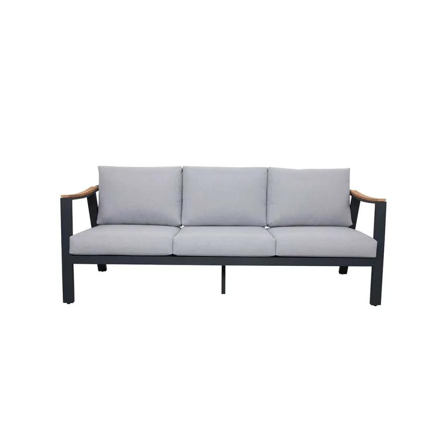 Nova 4-Piece Aluminum & Teak Sofa Set with Stationary Chairs by Outdoor-USA®