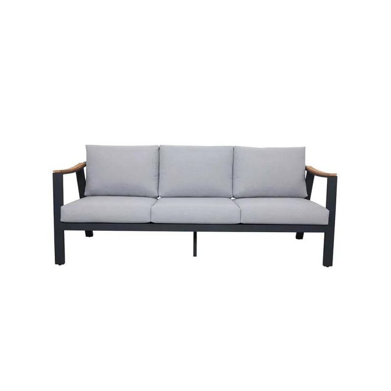 Nova 4-Piece Aluminum & Teak Sofa Set with Stationary Chairs by Outdoor-USA®