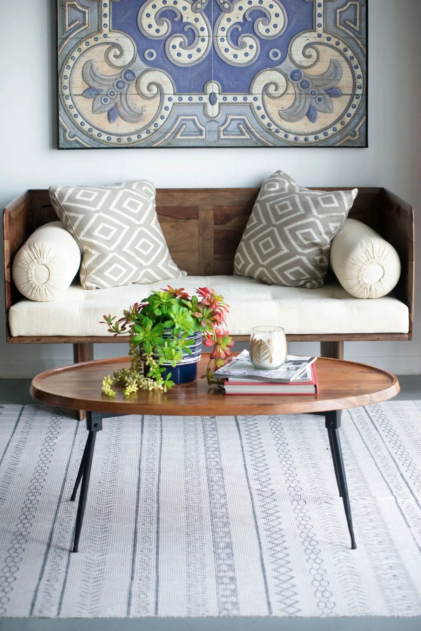 Oval Coffee Table - Brown by HouseOfZazla