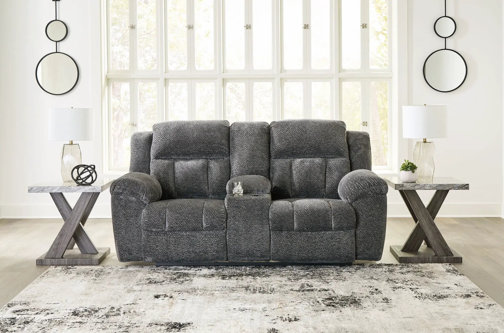 Frohn - Dbl Reclining Loveseat With Console by Unique Piece Furniture