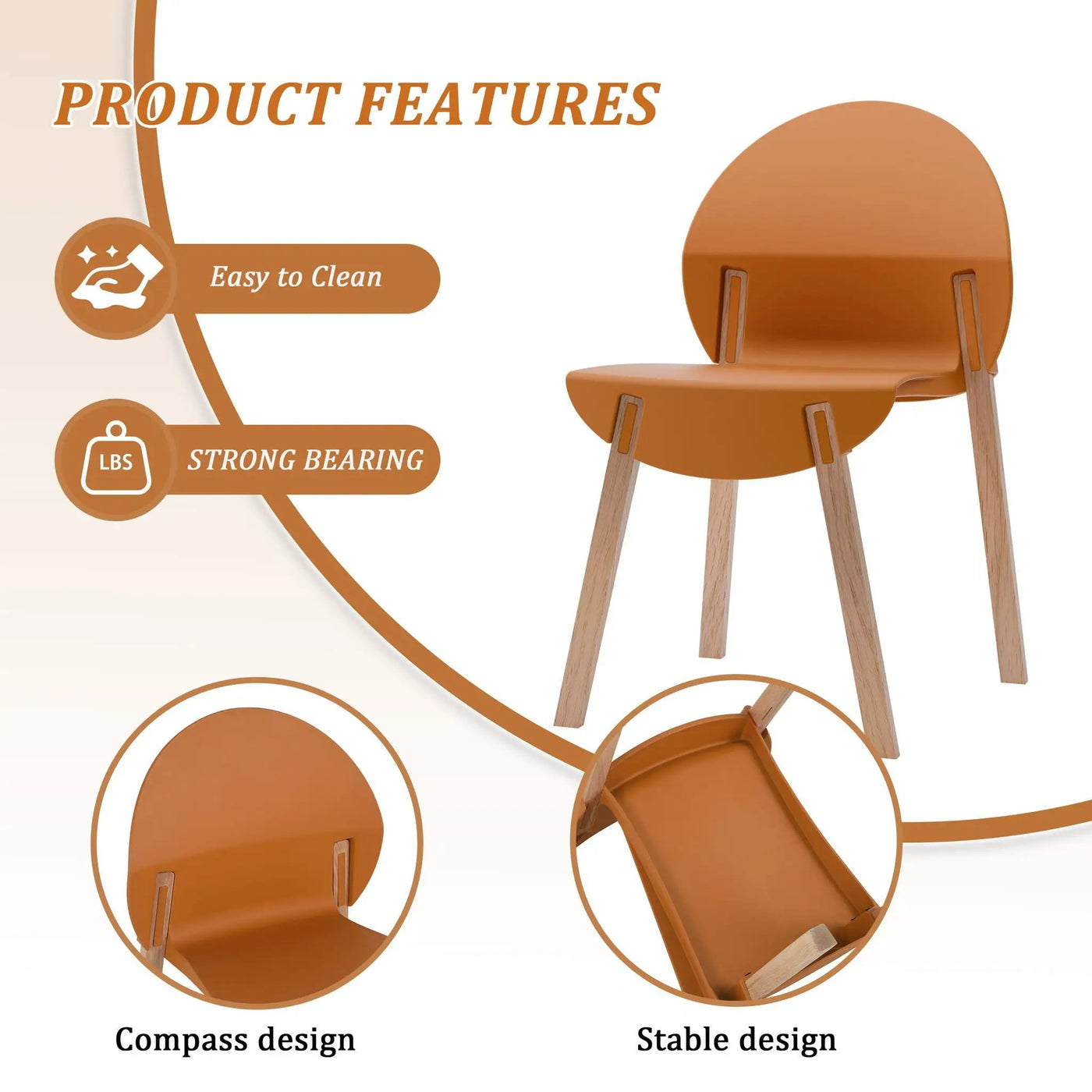 4 Piece Set Of Single Chairs, Traditional Elements With Round Table by HouseOfZazla