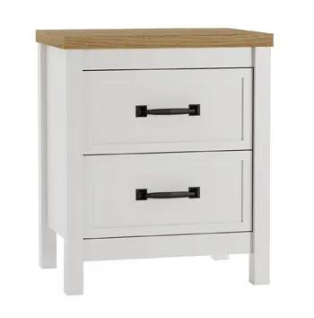 Kerisden - Two Drawer Night Stand - White / Brown by Unique Piece Furniture