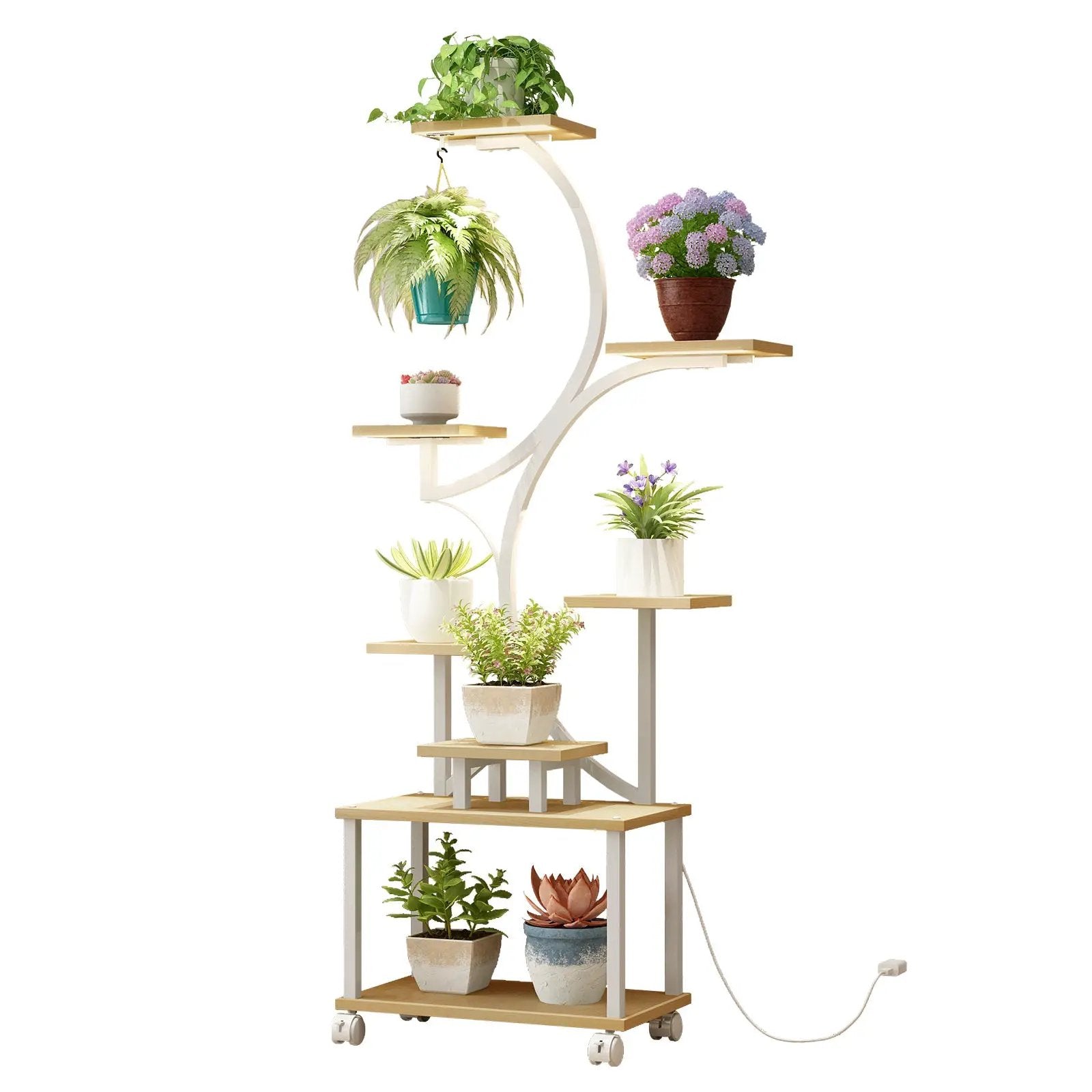 Indoor Plant Stand with Grow Lights - 62" Tall, 8 Tiered Shelf by HouseOfZazla