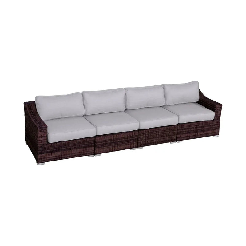 Contemporary Outdoor Rattan Wicker Sectional Seating Group With Cushions by HouseOfZazla