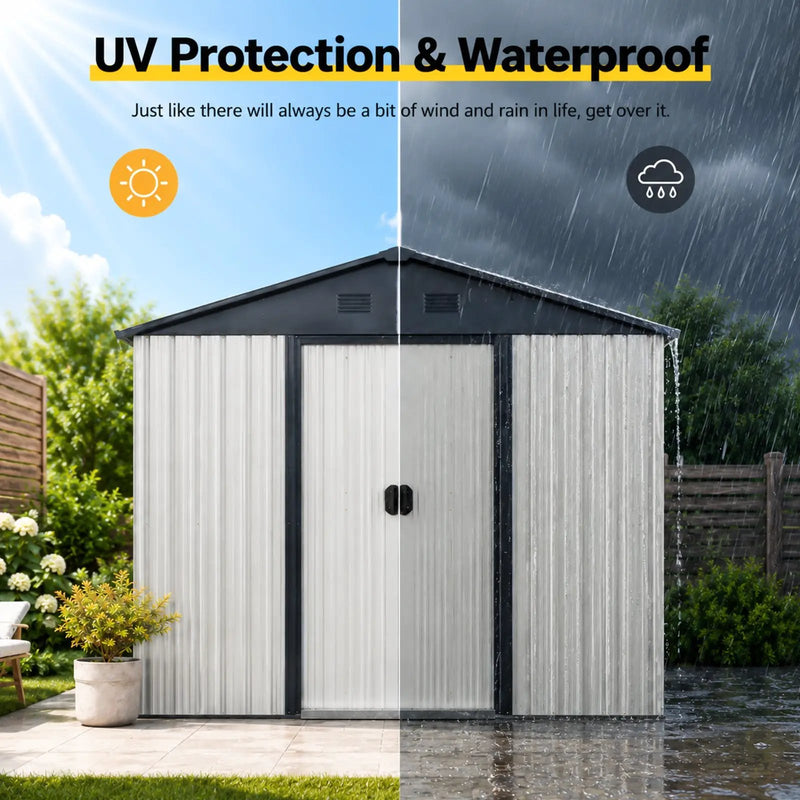 8ft x 4ft Outdoor Metal Storage Shed by HouseOfZazla