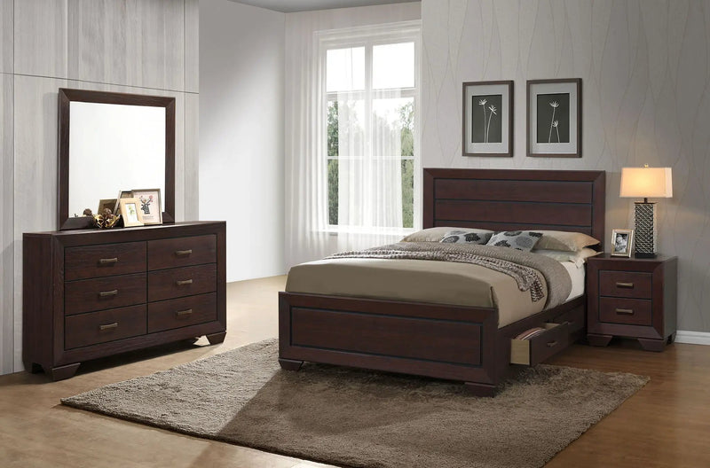 Kauffman 4-piece California King Bedroom Set Dark Cocoa by Unique Piece Furniture