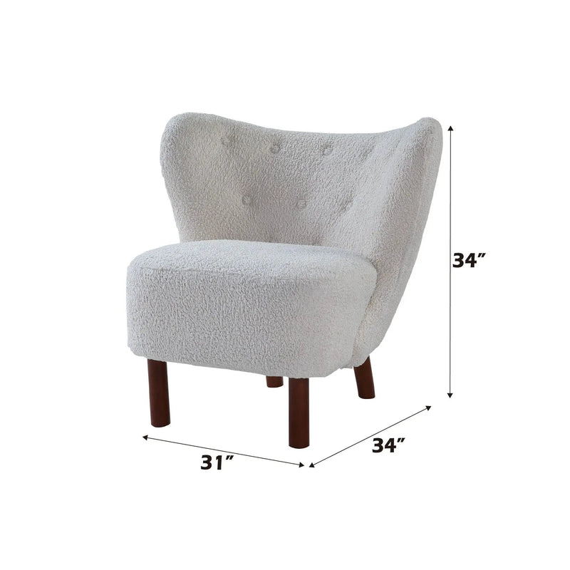 Zusud - Teddy Sherpa Accent Chair - White by Unique Piece Furniture