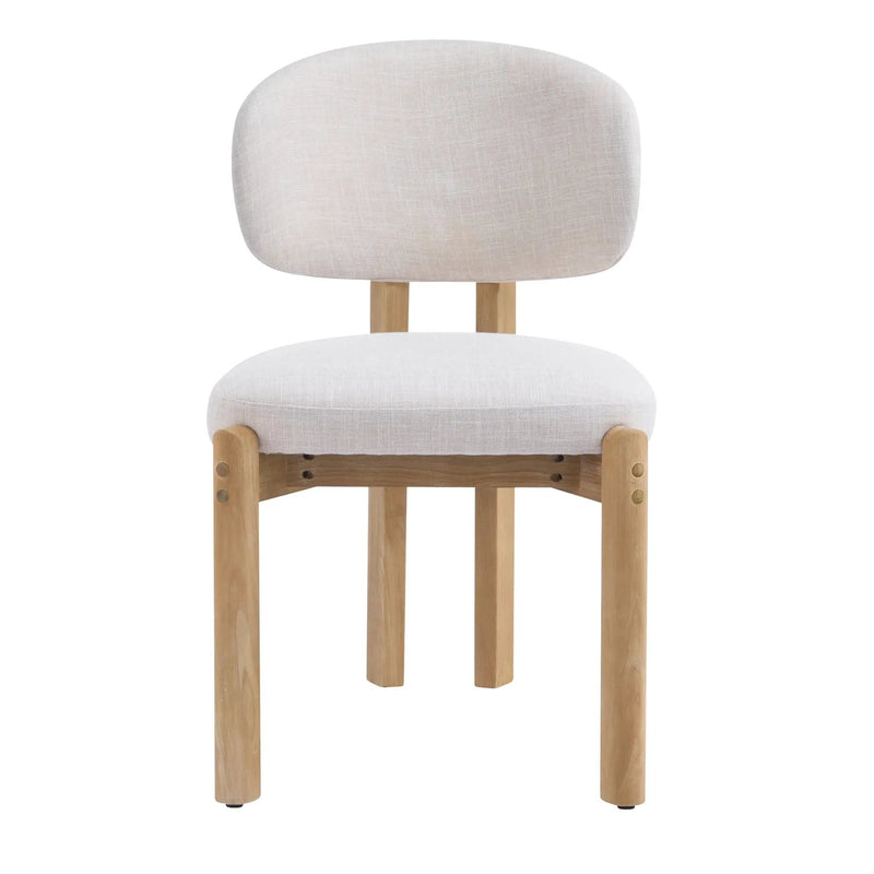 Beige Upholstered Scandinavian Dining Chair by HouseOfZazla
