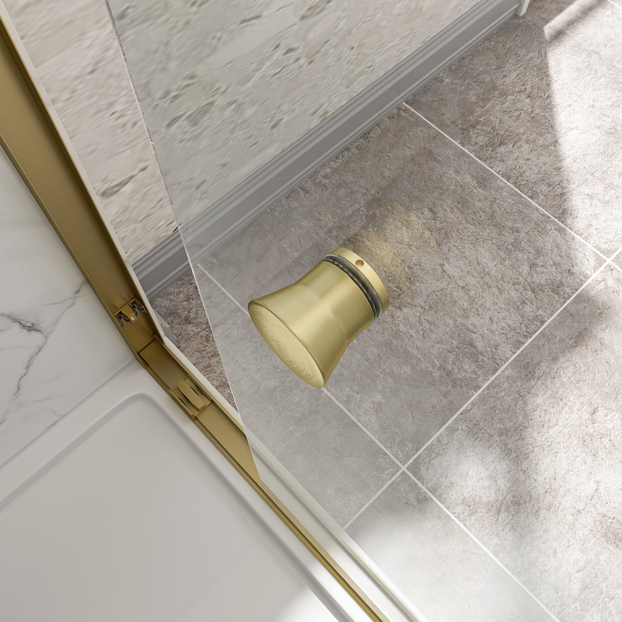 55"-60" W x 72" H Brushed Shower Door by HouseOfZazla