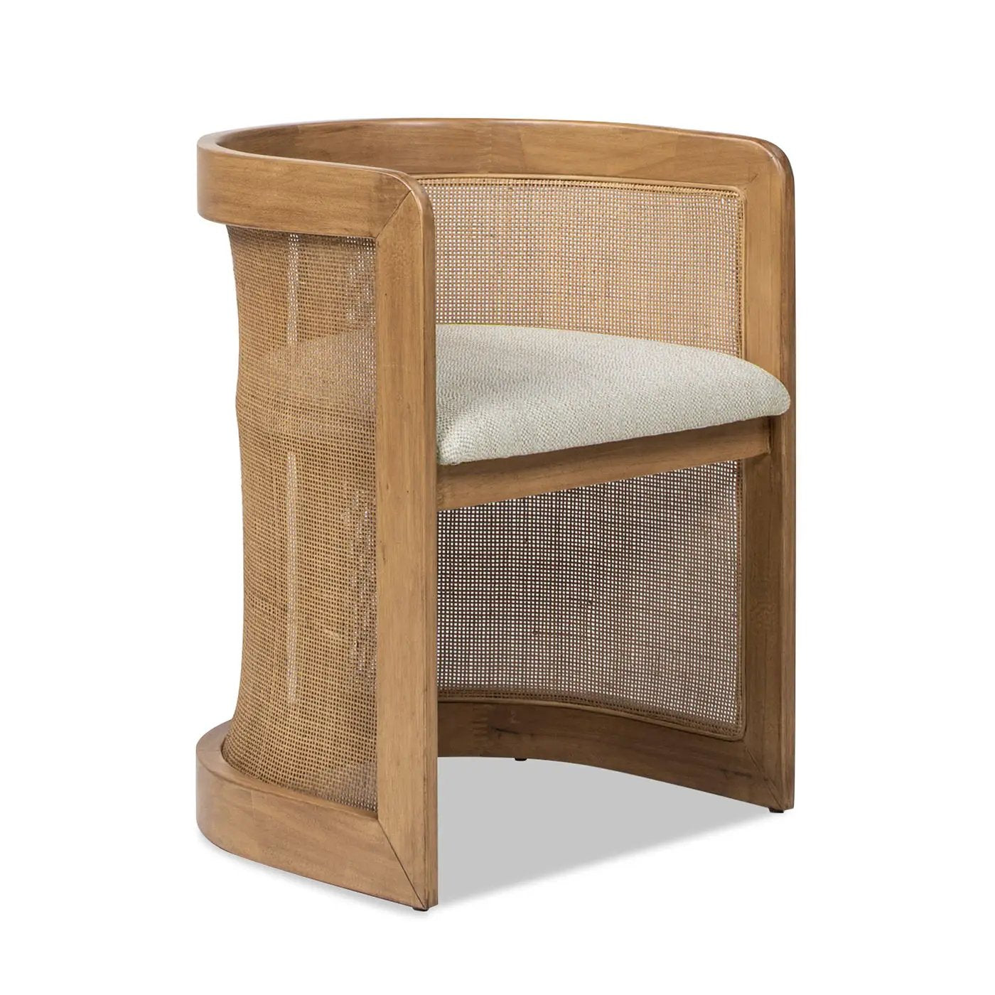 Lilith - Curved Upholstered Dining Chair, Stain Resistant High - White Pepper by Unique Piece Furniture