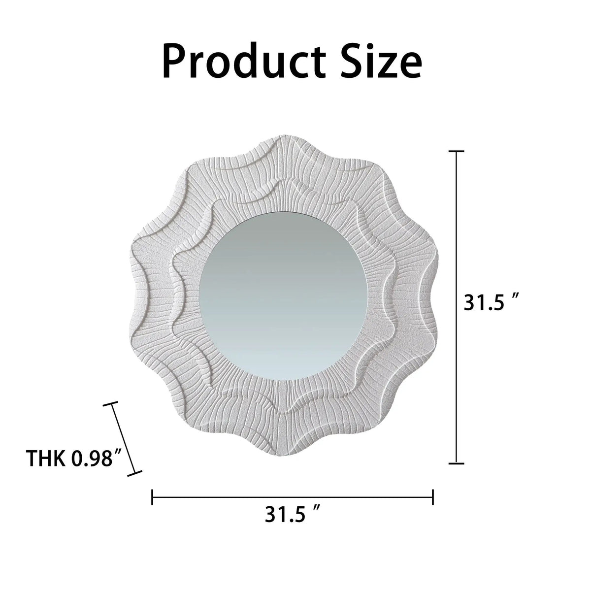31.5 Inch Wavy Flower Wall Mirror by HouseOfZazla