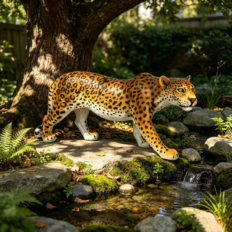 Realistic Leopard Garden Statue by HouseOfZazla