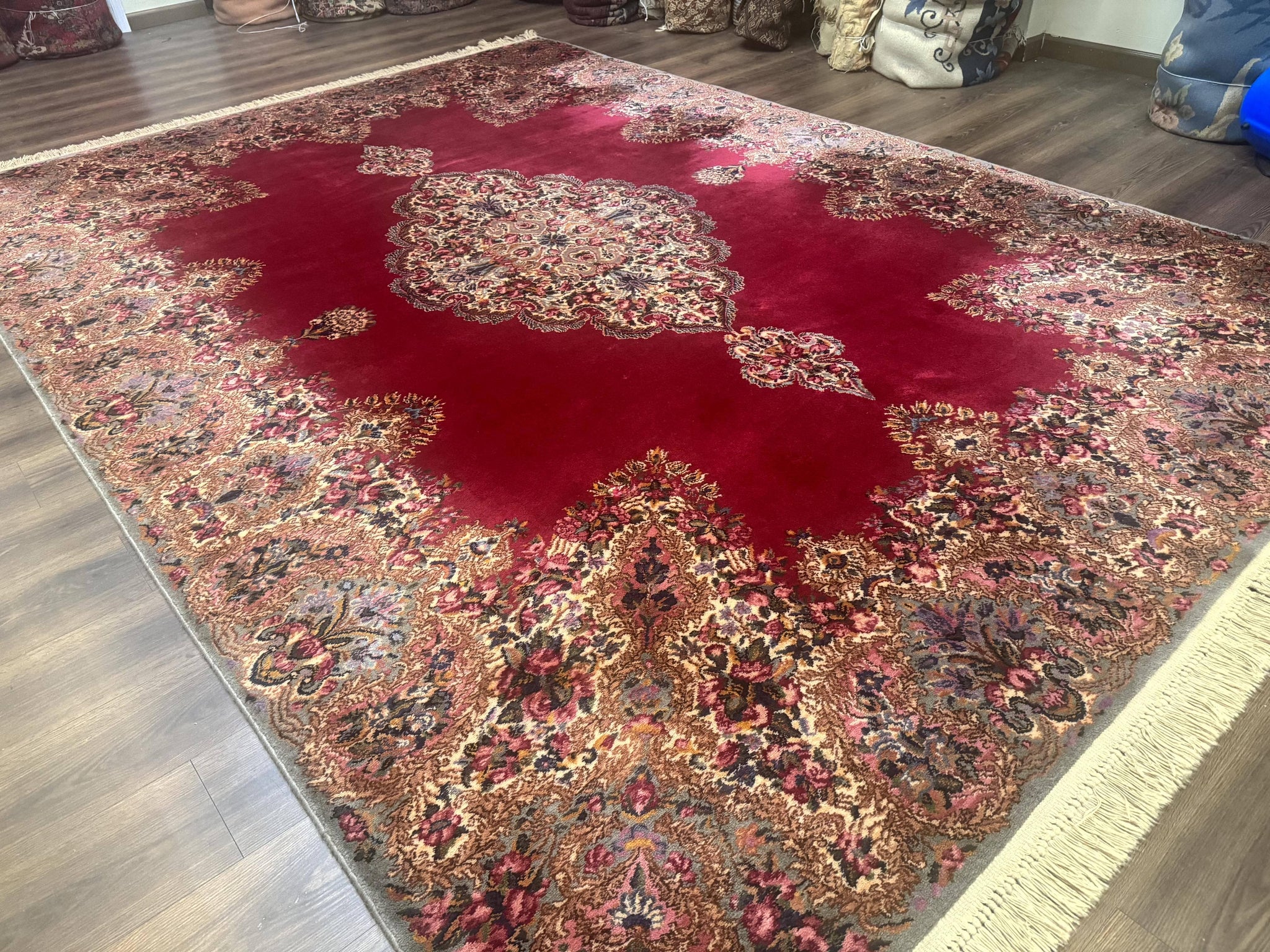 Karastan Rug 8.8 x12 Red Kirman #762, Original 700 Series, Vintage Karastan Carpet, Discontinued Karastan Rug, Karastan Wool Area Rug by Jewel Rugs