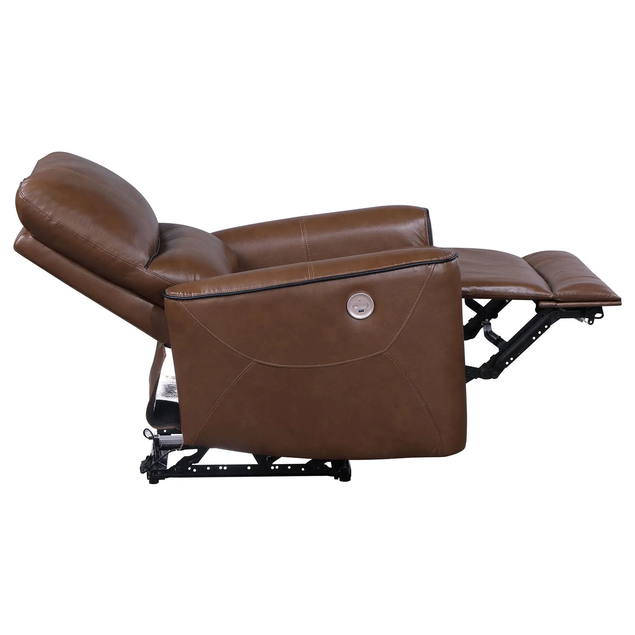 Denson - Upholstered Power Recliner Chair With USB Charging And Smooth Button Recline - Brown by Unique Piece Furniture