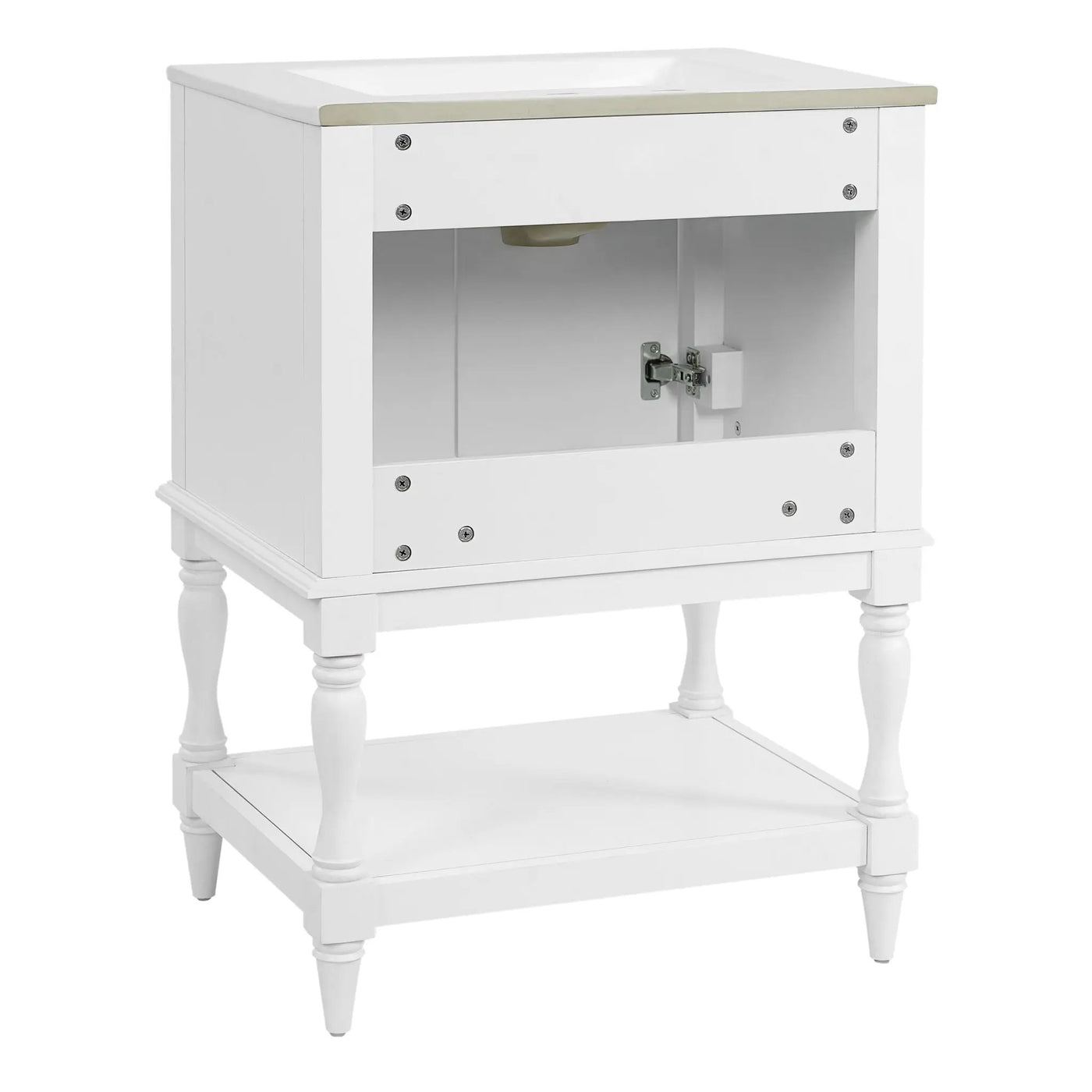 Modern Bathroom Vanity With Sink, Rectangular Cabinet With Open Shelf And Closed Storage by HouseOfZazla