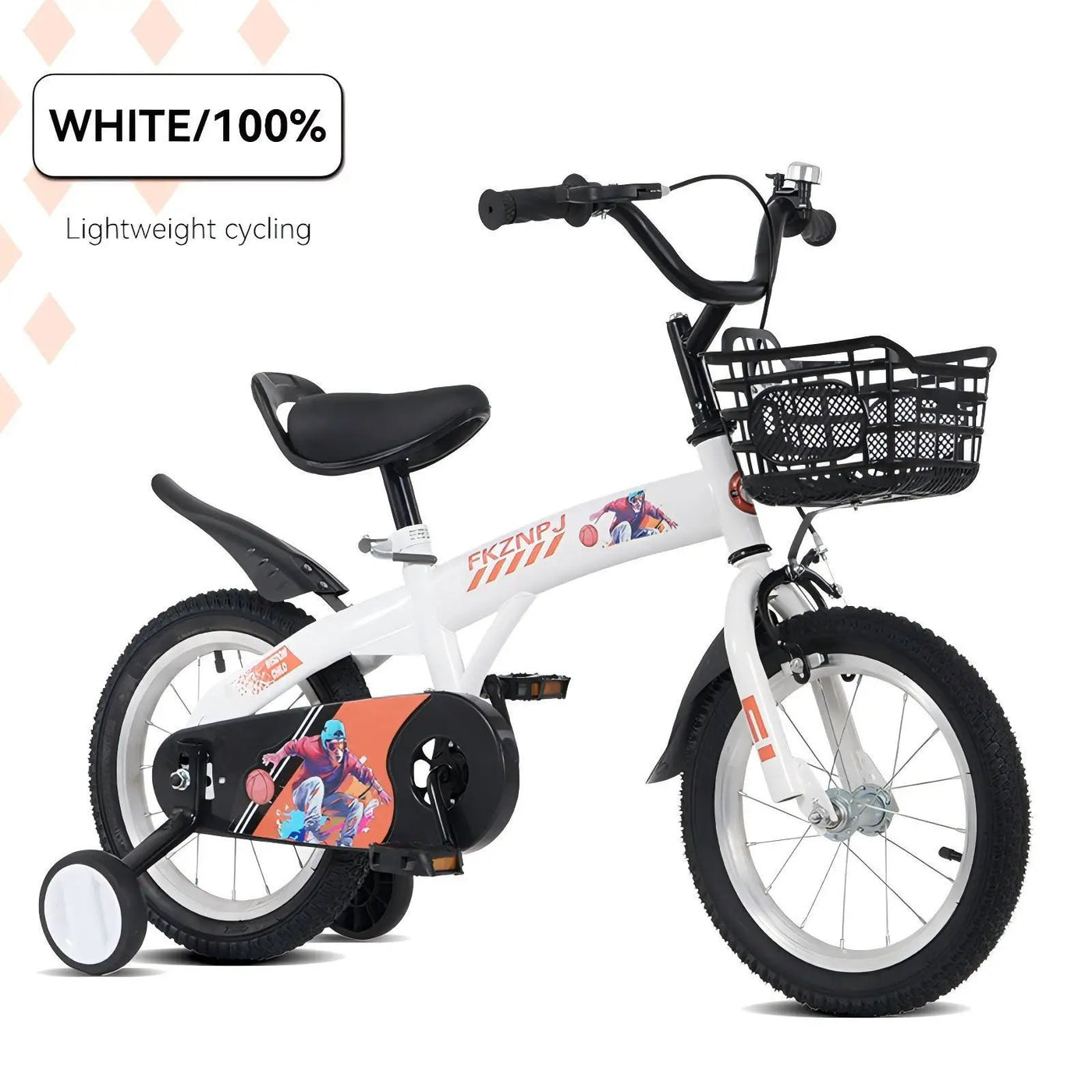 Fkznpj - 18" Sporty Kids Bike With Training Wheels And Stand Adjustable Saddle Suitable For Boys And Girls Aged 5 - 10 Years Tall Height 39 - 49" Available In A Variety Of Colors by HouseOfZazla
