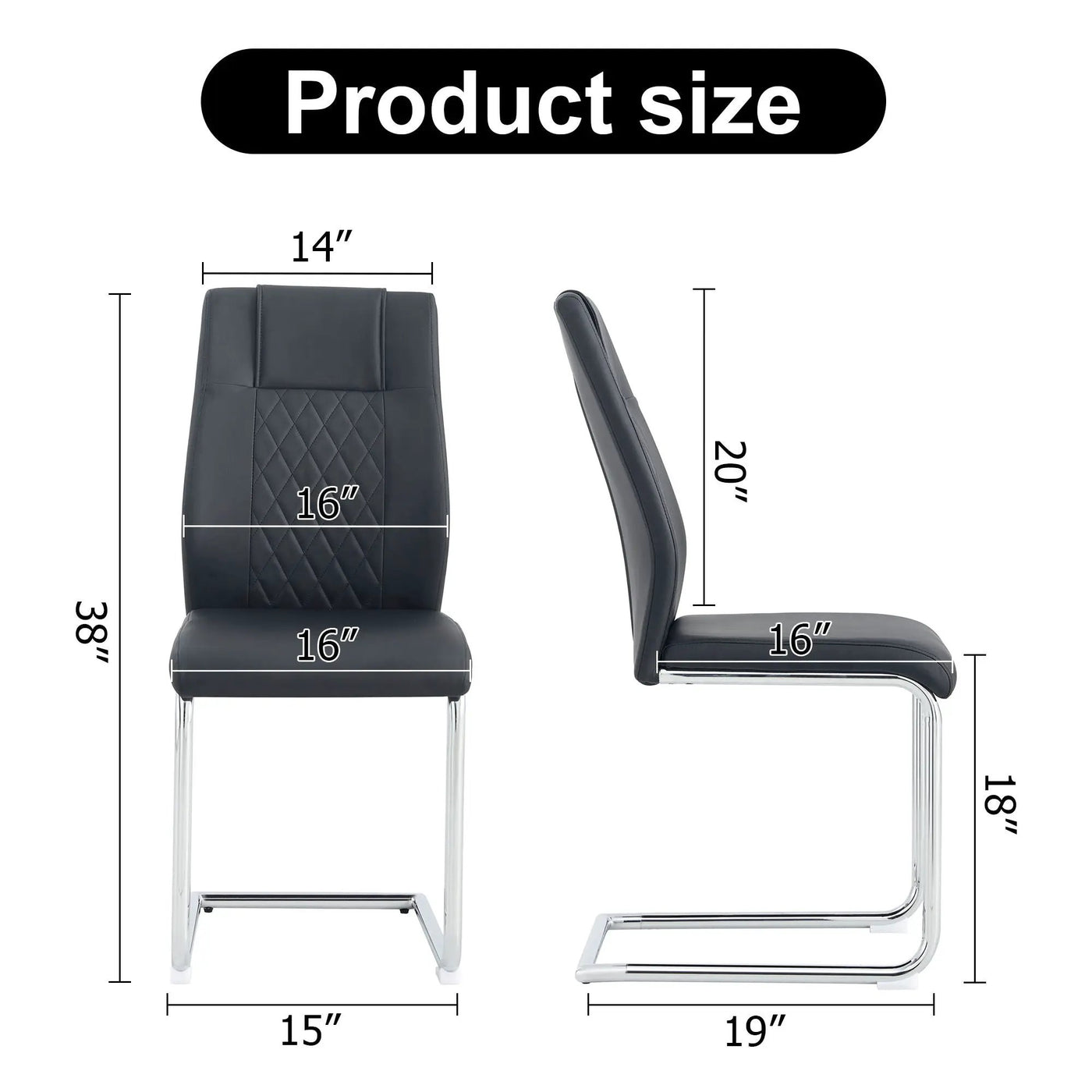 Modern Dining Chairs With Padded Seat, Metal Legs by HouseOfZazla