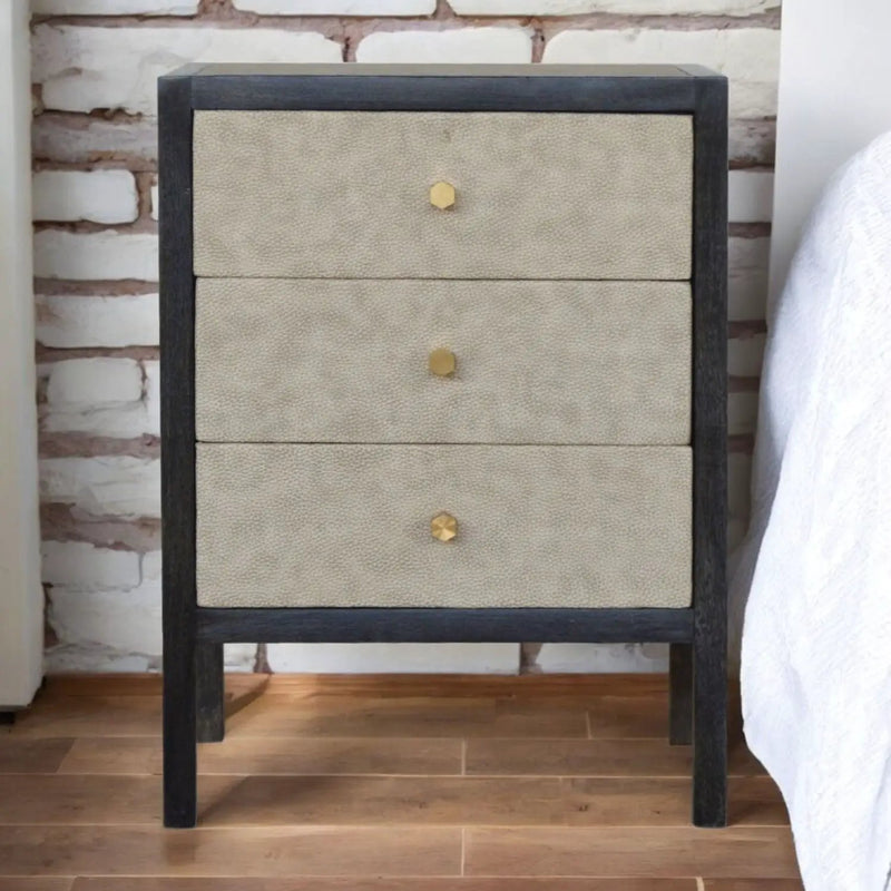 Nightstand, 3 Drawer - Black by Unique Piece Furniture