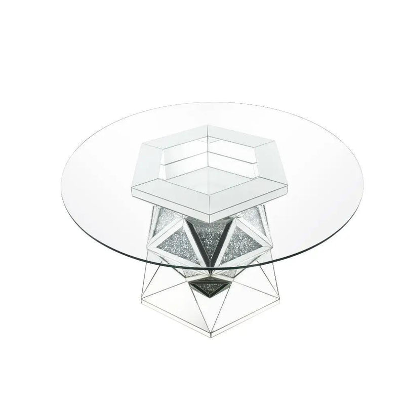 Noralie - 52" Round Dining Table - Mirrored & Faux Diamonds by Unique Piece Furniture