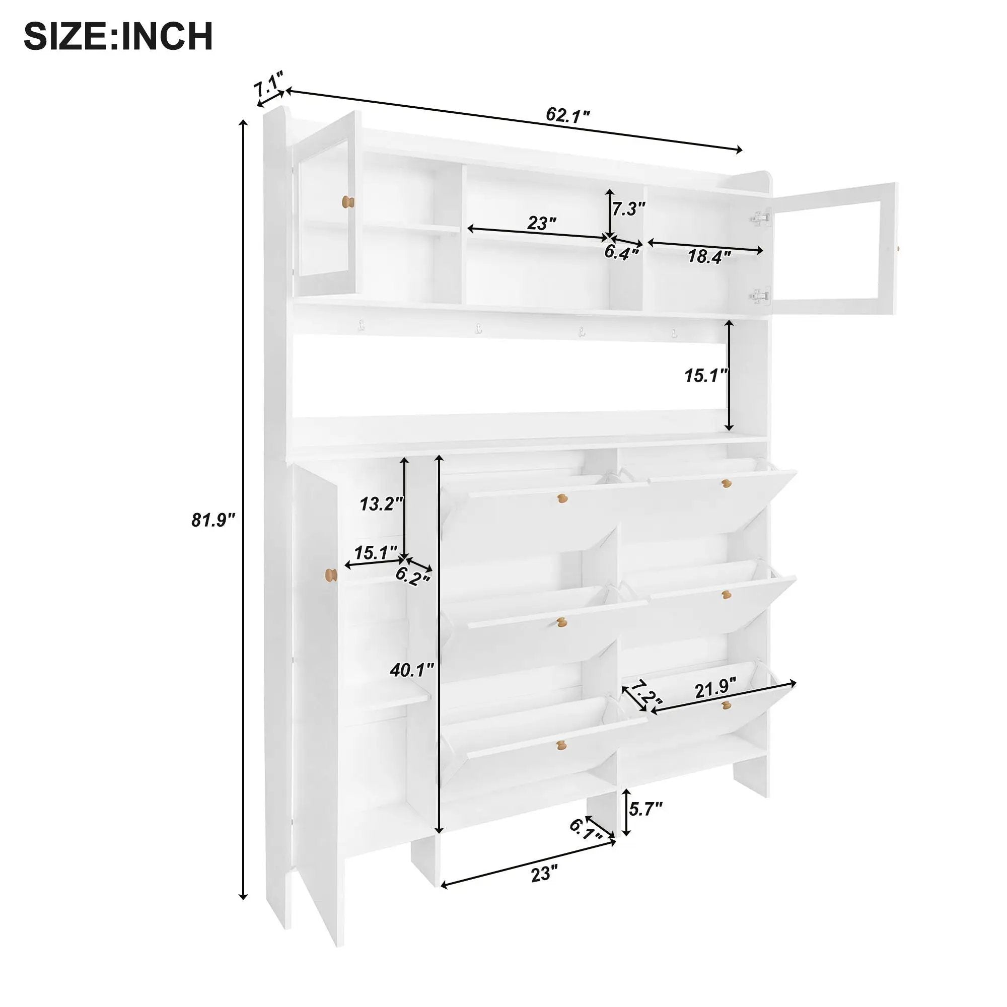 On Trend Multifunctional Tipping Bucket Shoe Cabinet With Storage Shelf & 6 Flip Drawers by HouseOfZazla