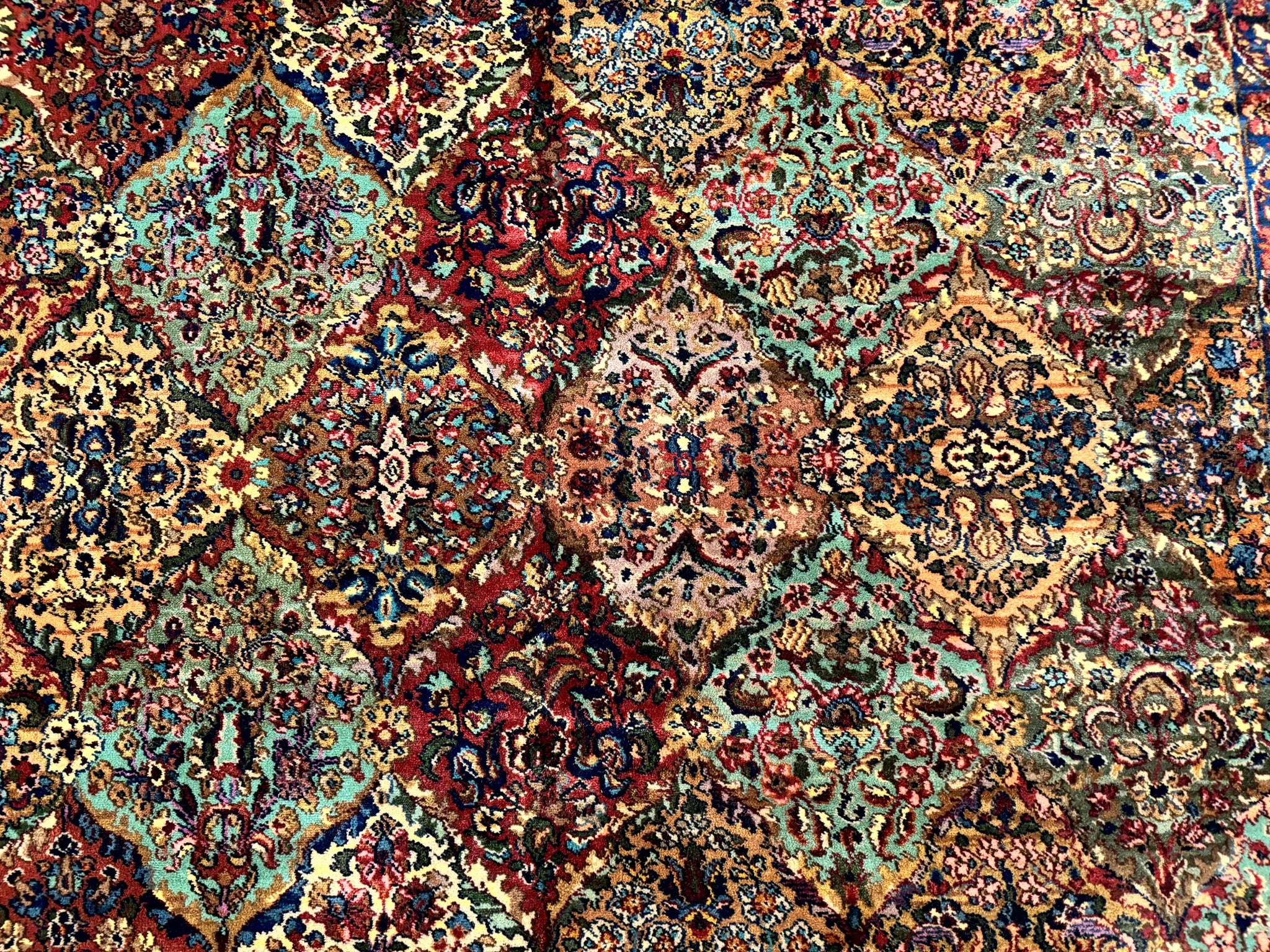 Karastan Rug 8.8 x 10.6, Multicolor Panel Kirman Rug #717, Wool by Jewel Rugs