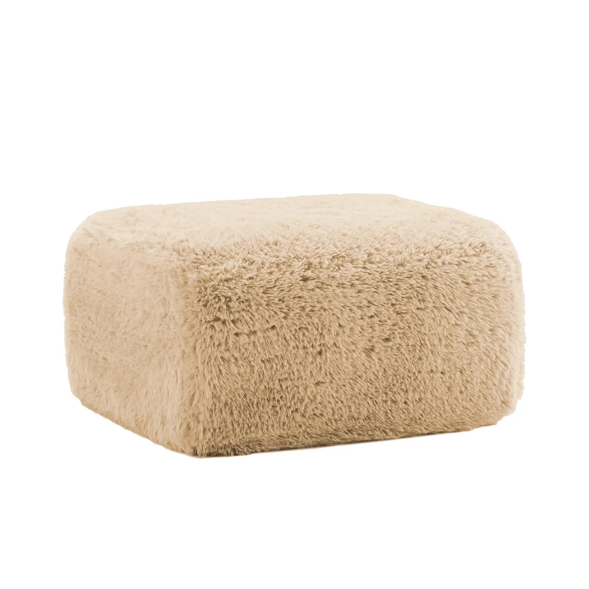 Aviana Ottoman Plush Fabric - Light Khaki by HouseOfZazla