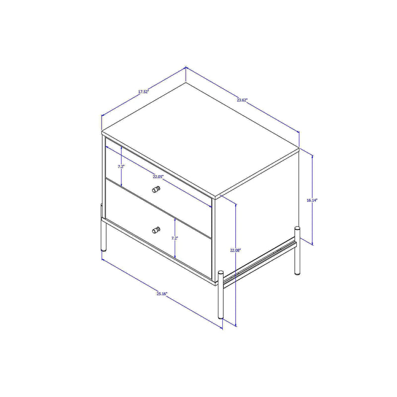 Jasper - Nightstand With 2 Drawers - Off White by HouseOfZazla