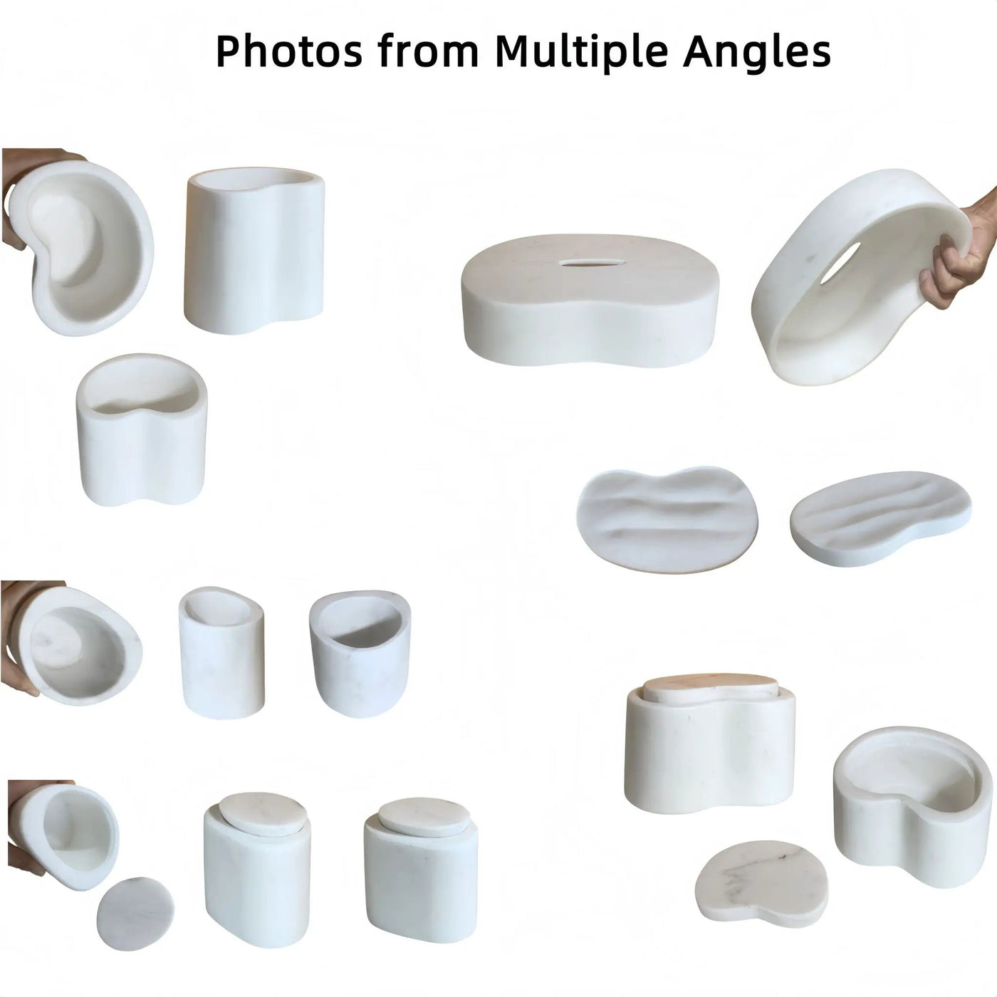 Elegant Natural Marble Bathroom Accessories Set by HouseOfZazla