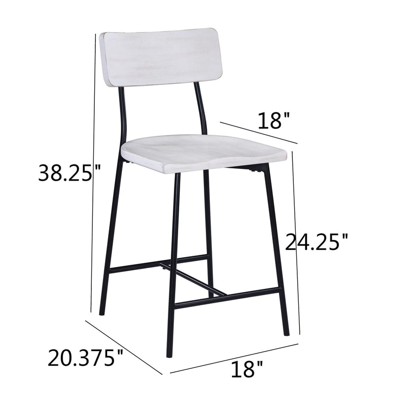 Badin - Counter Stool - White Washed by HouseOfZazla