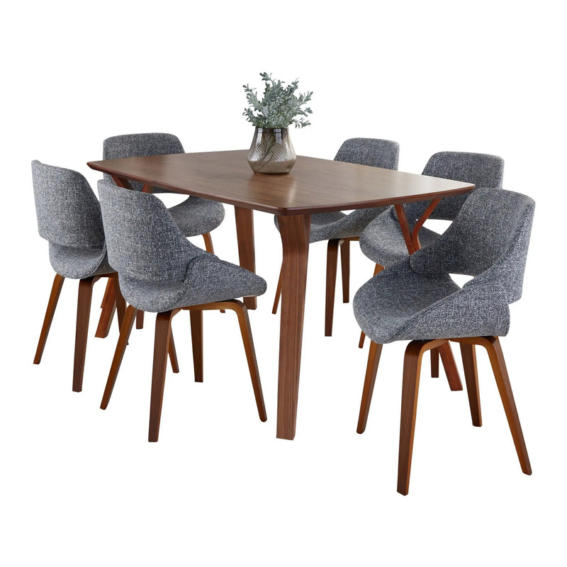 Folia Fabrico - 7 Piece Mid Century Modern Dining Set by HouseOfZazla