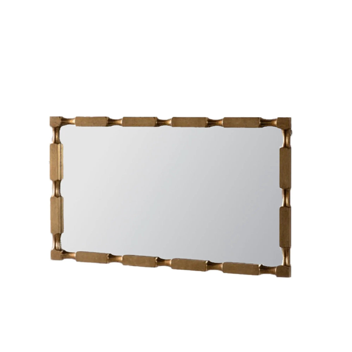 Gold Bamboo-Style Rectangular Wall Mirror by HouseOfZazla