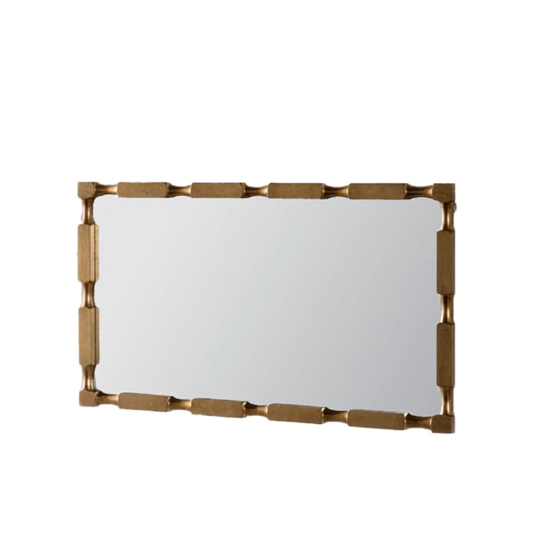 Gold Bamboo-Style Rectangular Wall Mirror by HouseOfZazla